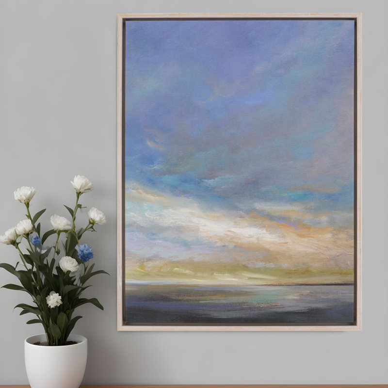 Coastal Clouds III White Floater Frame Print Wall Art