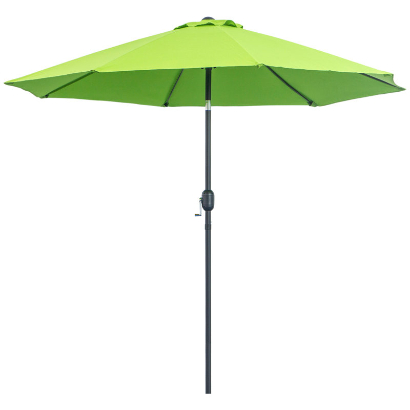 Poteet 2.7M Garden Parasol Umbrella Aluminium Frame, Green