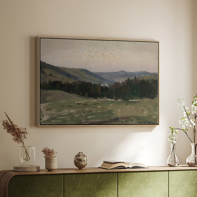 Paysage rétro - CCVXCIV - Toile tendue avec châssis, Toile tendue, H 25 po x l 37 po x P 1,5 po
