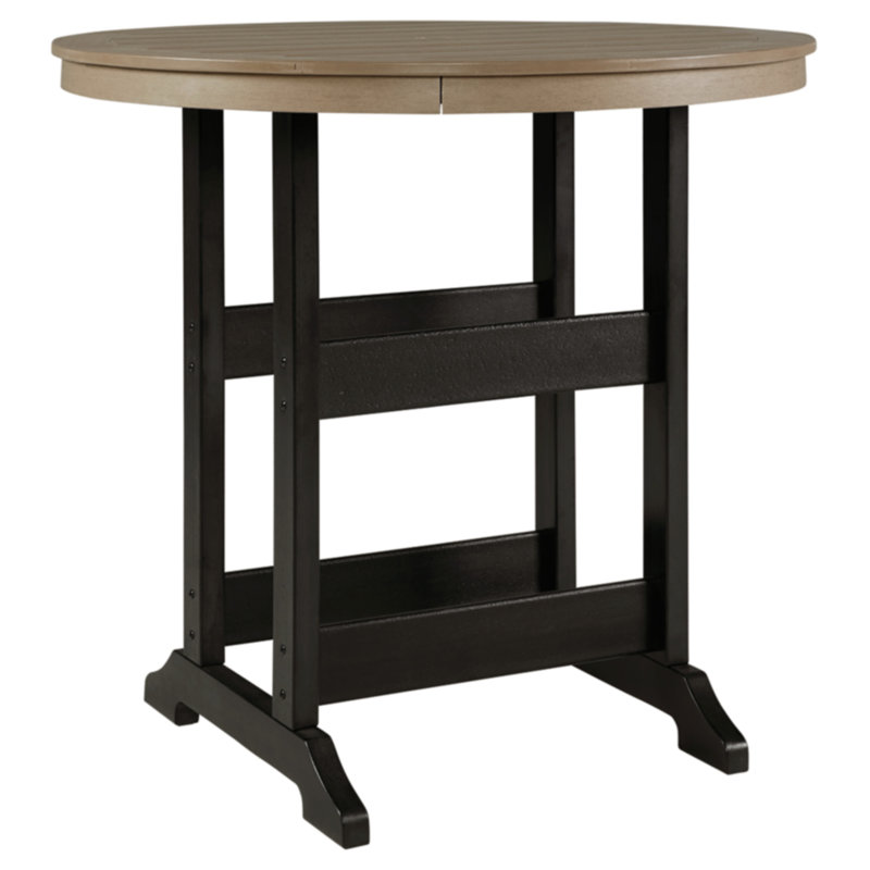 Chrisann Round Outdoor Bar Table With Umbrella Hole , 45.13'' in. W 45.13'' in. D