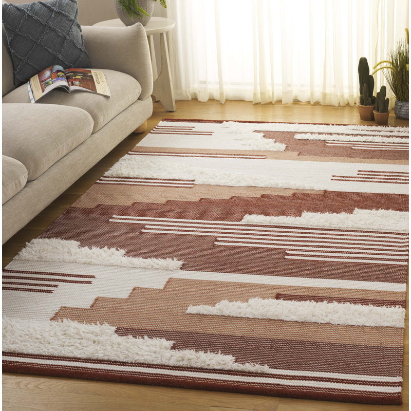 Kenya 280 Hand Woven 80% Wool; 20% Cotton Geometric Rug, Rectangle 3' x 5'