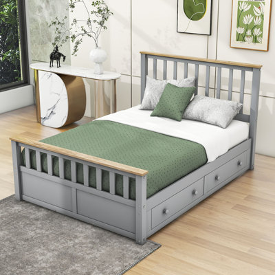 Orrum Wood Platform Bed with Two Drawers -  Red Barrel StudioÂ®, 85DCF1EA42C5463598D241673D30B97B