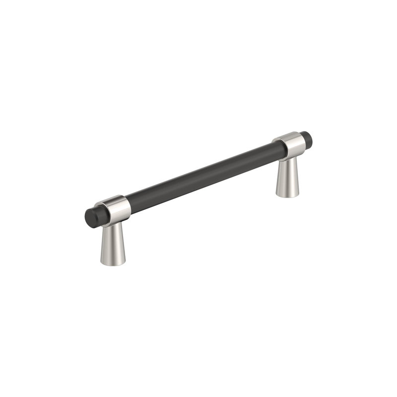 Mergence bar handle, 5 1/16 po D'un centre à l'autre, Matte Black/Polished Nickel