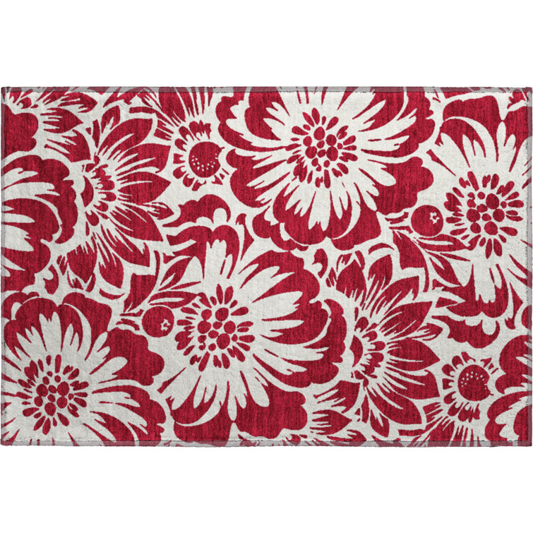 Premium Machine Washable Cerrito AMF551 Burgundy Rug