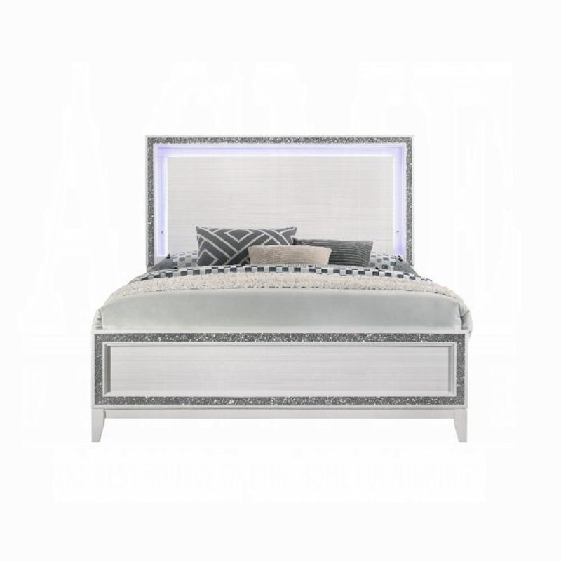 Lit Haiden EK avec DEL, White, Très grand