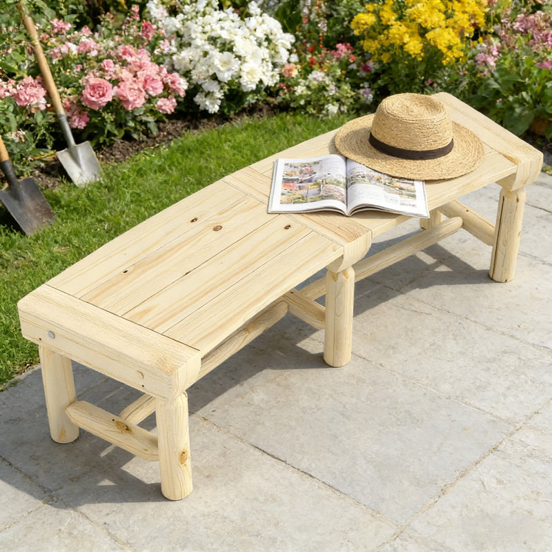 Banc d'extérieur en bois massif 58,25 po