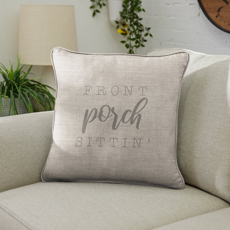Ethan Sunbrella® Outdoor Throw Pillow, Cast Silver/Gray