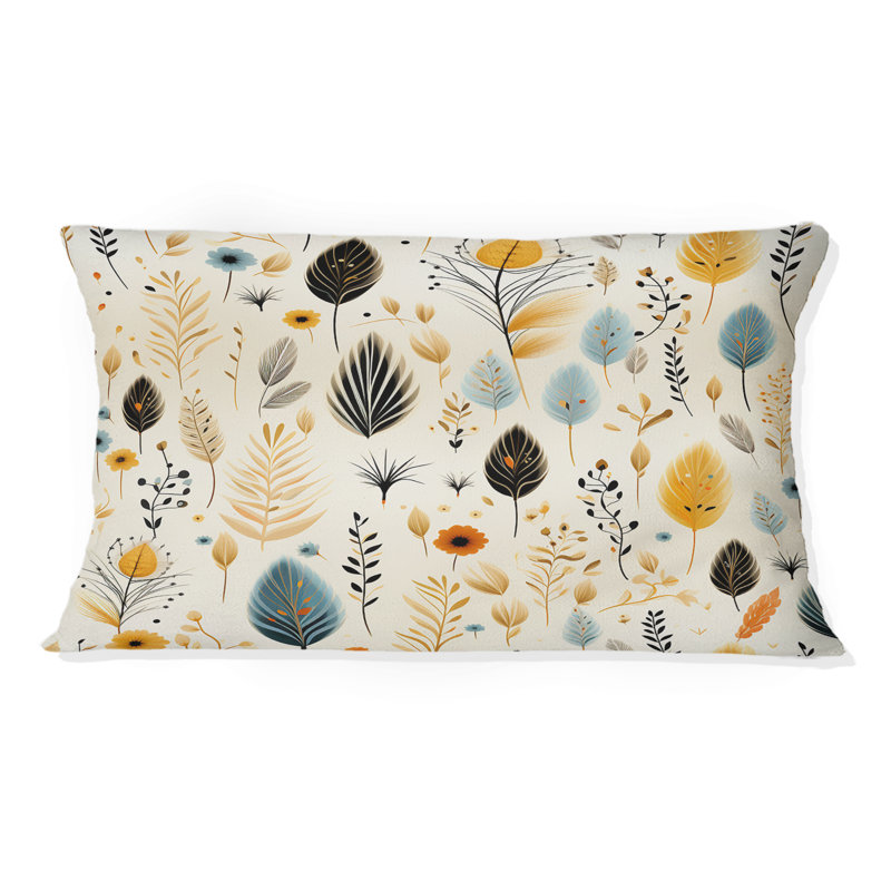 Earthy Elegance Boho Pattern IV - Floral Printed Pillow