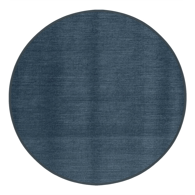 Machine Washable Solid Gray Area Rug, Round 3'