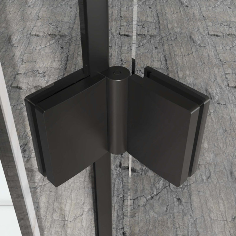 Panneau de douche pivotant en verre trempé Pivot Bifold, Noir
