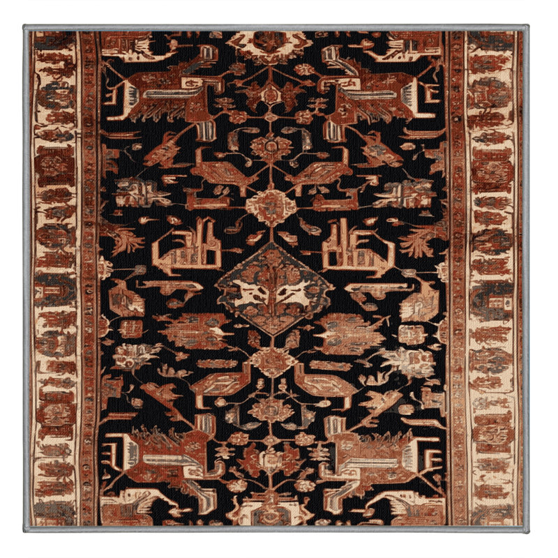 Tapis brun lavable à la machine, Carré 5 pi