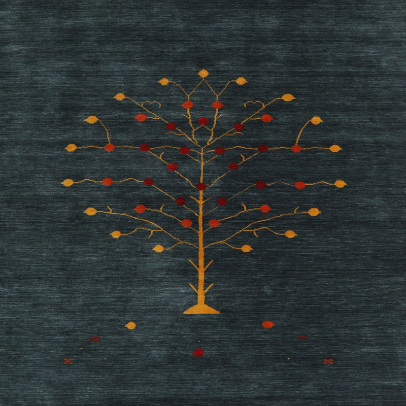 Tapis contemporain gris foncé, Carré 8 pi