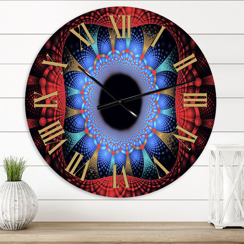 Fractale portail magique - horloge murale moderne, Moyen