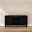 Meuble télé moderne 2 portes avec tablette centrale (59 x 16 x 30 po), noir-1713719109-1713719160