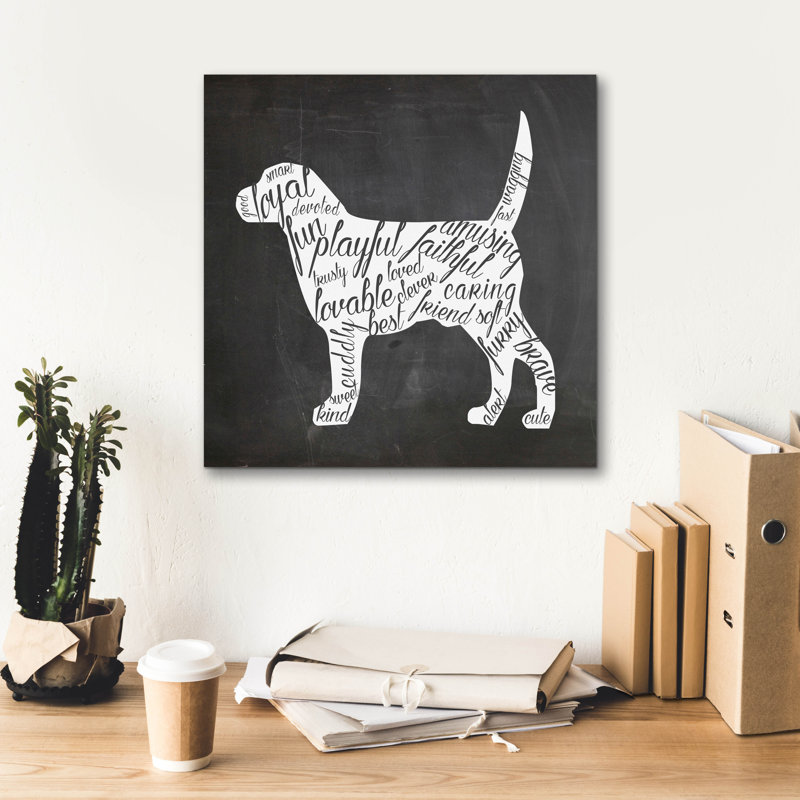 «Dog» par Erin Clark, art mural sur toile, H 18 po x l 18 po x P 0,75 po