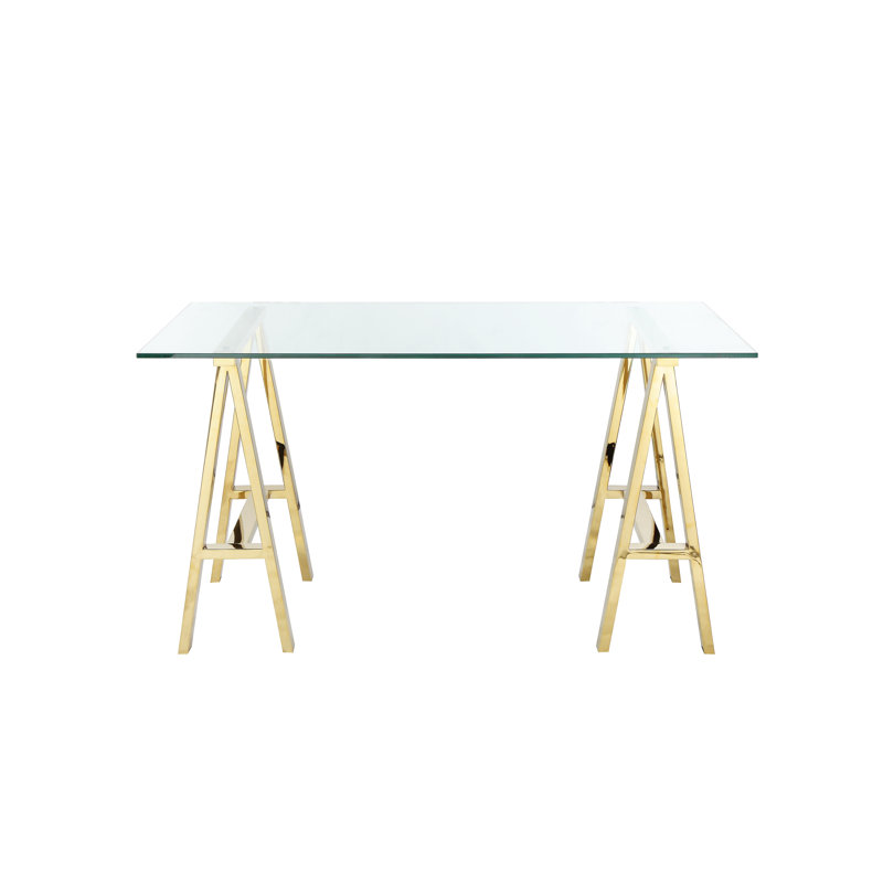 Table de salle à manger Dita, l 71 x P 36 x H 30, Doré