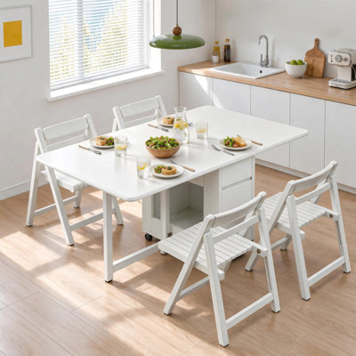 6 -Person Drop Leaf Solid Wood Dining Set