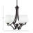 Zilo 4 Light Uplight Chandelier Shown In Dark Granite Finish With 5.5" Zilo Cayenne Linen Glass-32415500-32415501