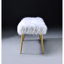 Banc en fausse fourrure de métal blanc sans fonction de rangement 17,82 po Largeur avec siège et or