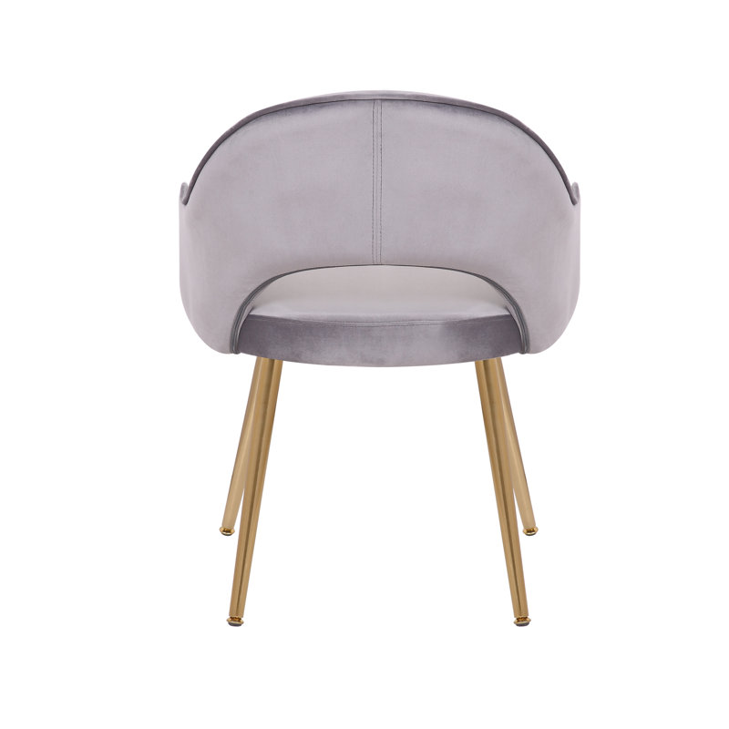 45.49cm H Velvet Upholstered Armchair, Grey