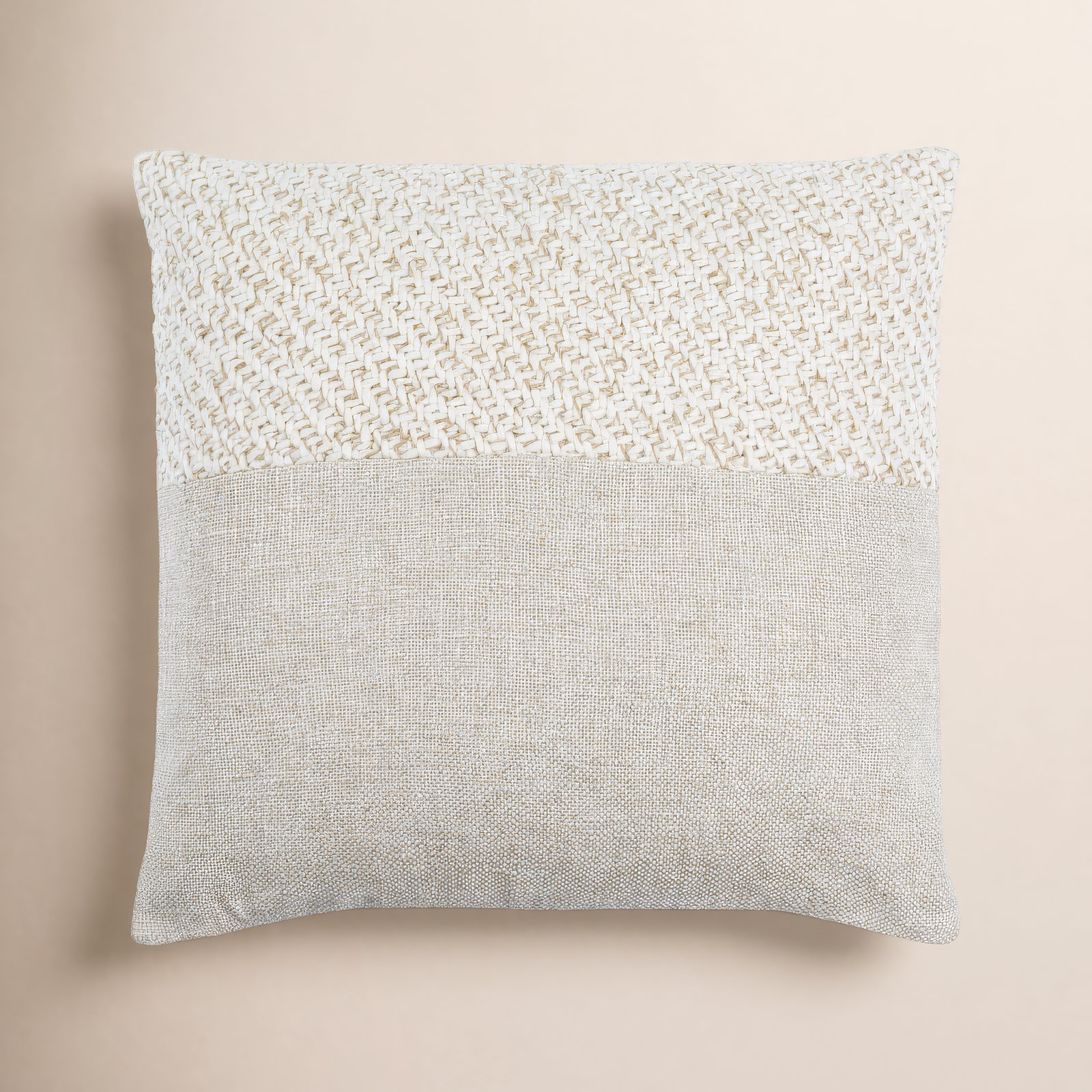 Arlington Throw Pillow, 18" x 18", Polyester/Polyfill, Cream/Beige
