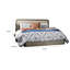 Très grand lit Winie, revêtement beige, plateforme, bois massif brun-121085497