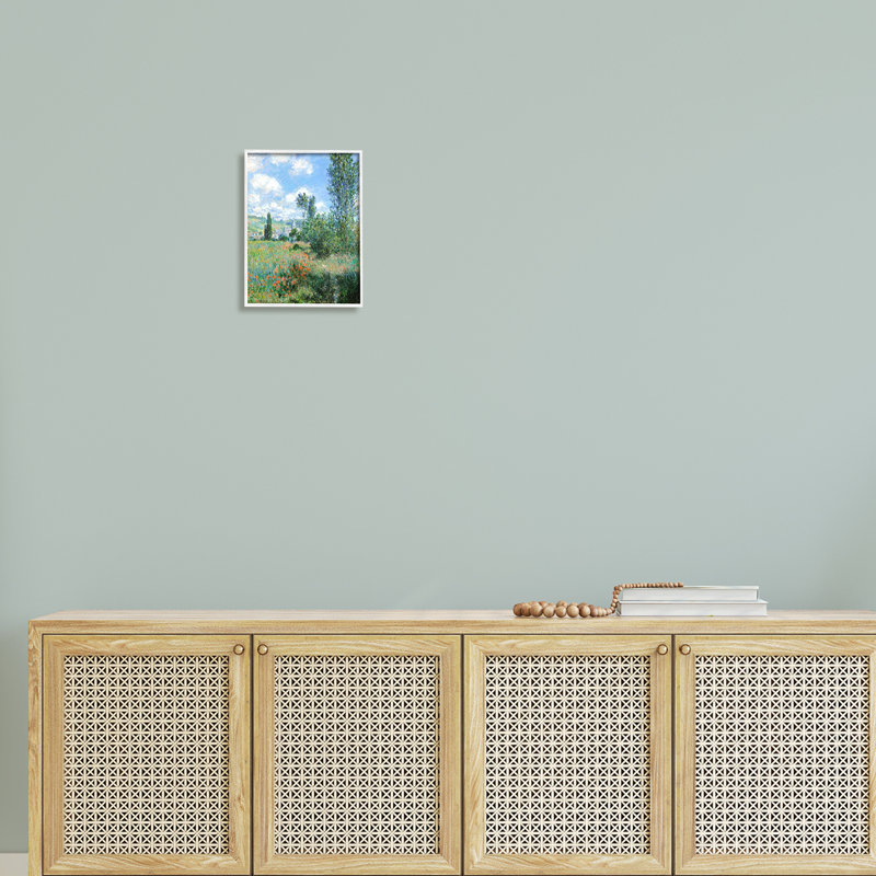 Fleurs champêtres classiques champêtre, H 14 po x l 11 po x P 1,5 po, Giclée encadrée blanc bord de mer