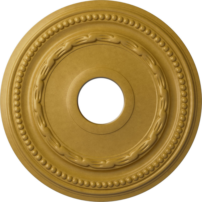 Médaillon de plafond fédéral Endurathane, P 15 3/8 po x P 3 5/8 po x P 1 po (convient aux auvents jusqu'à 8 1/2 po), fini or irisé peint à la main