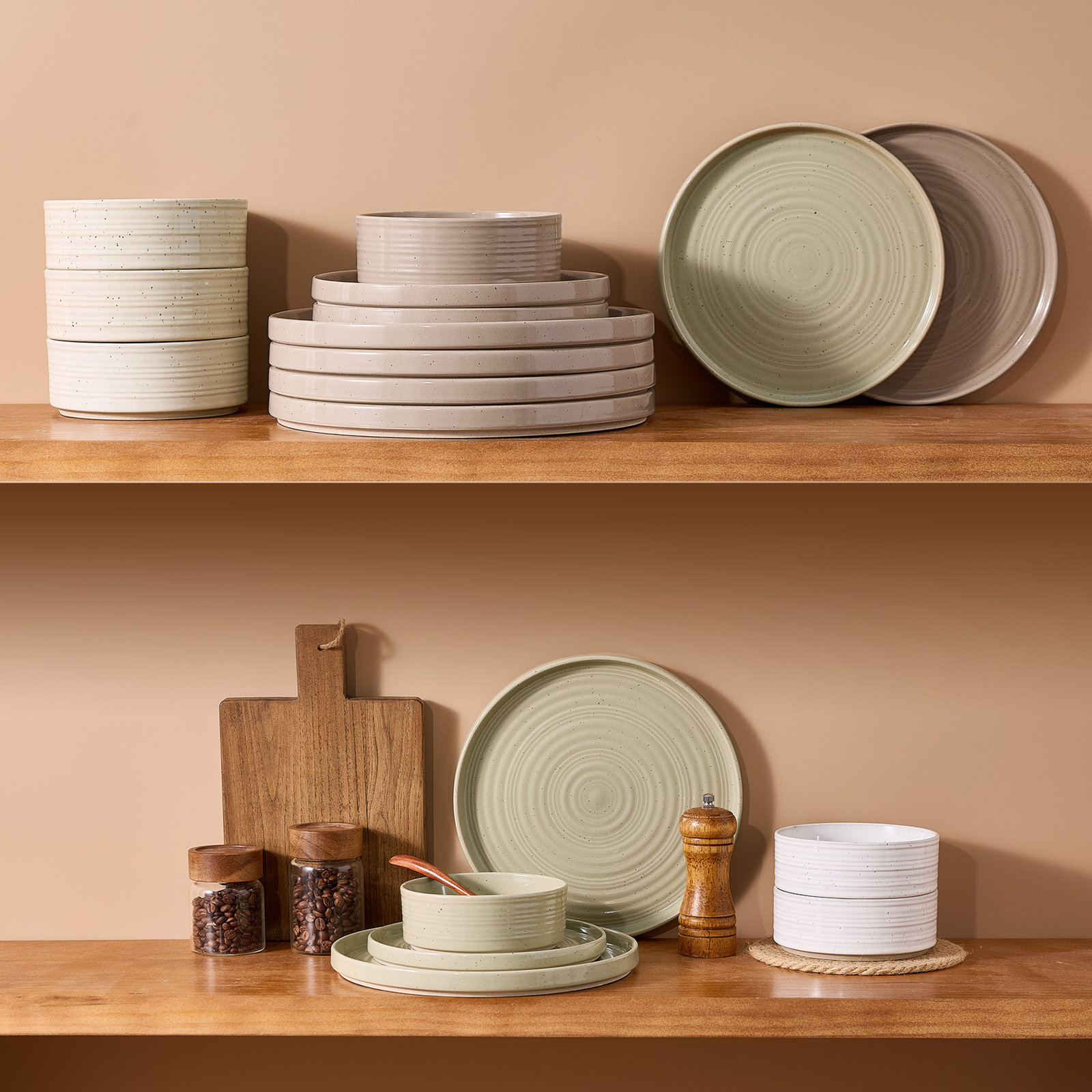 Zaiden Stoneware Dinnerware Set, Assorted 