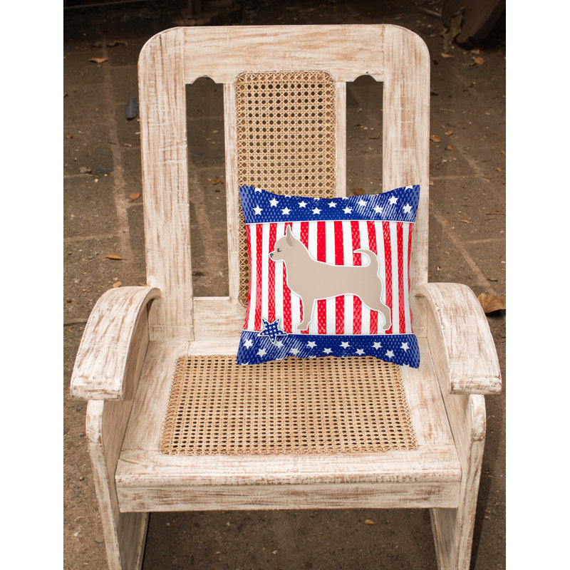 Patriotic Outdoor Throw Pillow, 14" H x 14" W x 3" D
