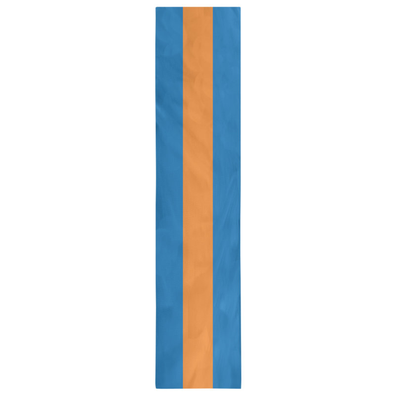 Chemin de table basket New York, L 72 po x l 16 po, Bleu / orange / bleu, Sergé de coton