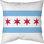 Oreiller soufflé et fermé en polyester filé rouge et bleu Chicago Illinois