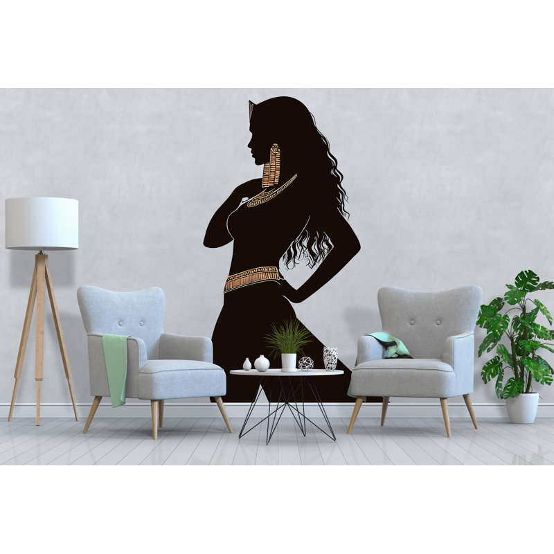 Décalcomanie égyptienne en vinyle Silhouette égyptienne, art mural autocollant amovible pour le salon ou la chambre à coucher