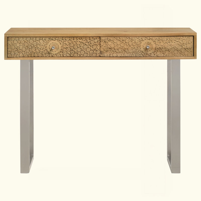 Harmony Natural And Silver 2-Drawer Console Table