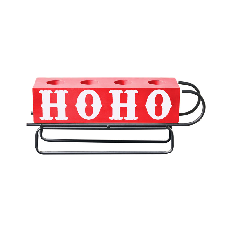 Iron Tabletop Tealight Holder, Red/White