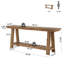Console en bois massif pour le salon, table d'entrée extra longue 79 pouces avec tablette de rangement à 2 niveaux