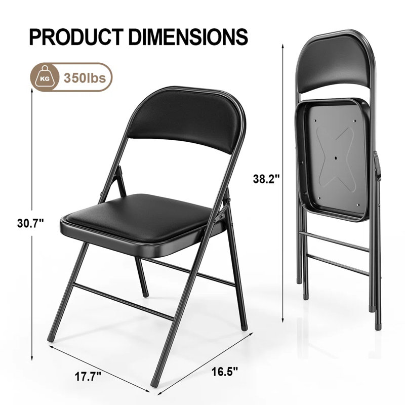 Ensemble de 10 chaises de réception noires rembourrées Traditional