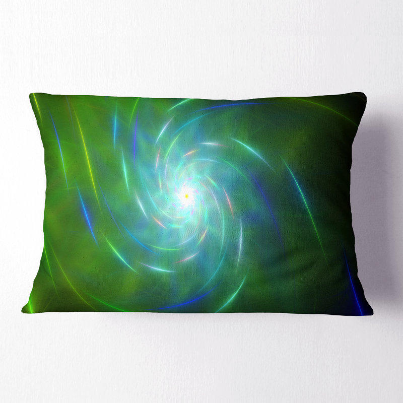 Coussin lombaire style fractal tourbillon Abstract, vert