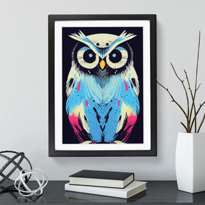 Paint Splashed Owl - Framed Print