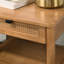 Table de chevet avec tablette Vichy, noyer clair