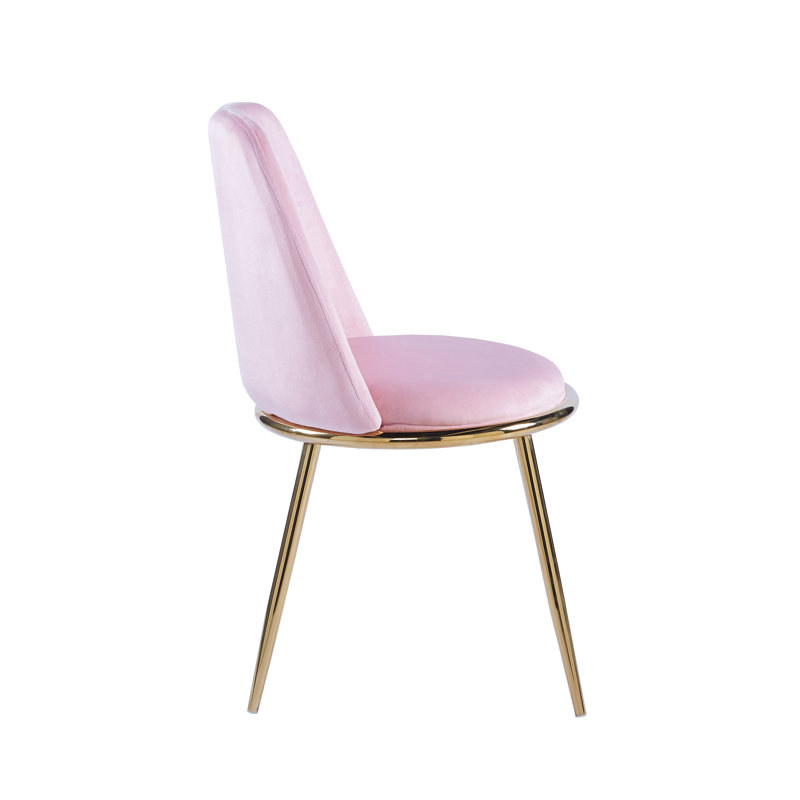 46cm H Velvet Upholstered Side Chair, Pink