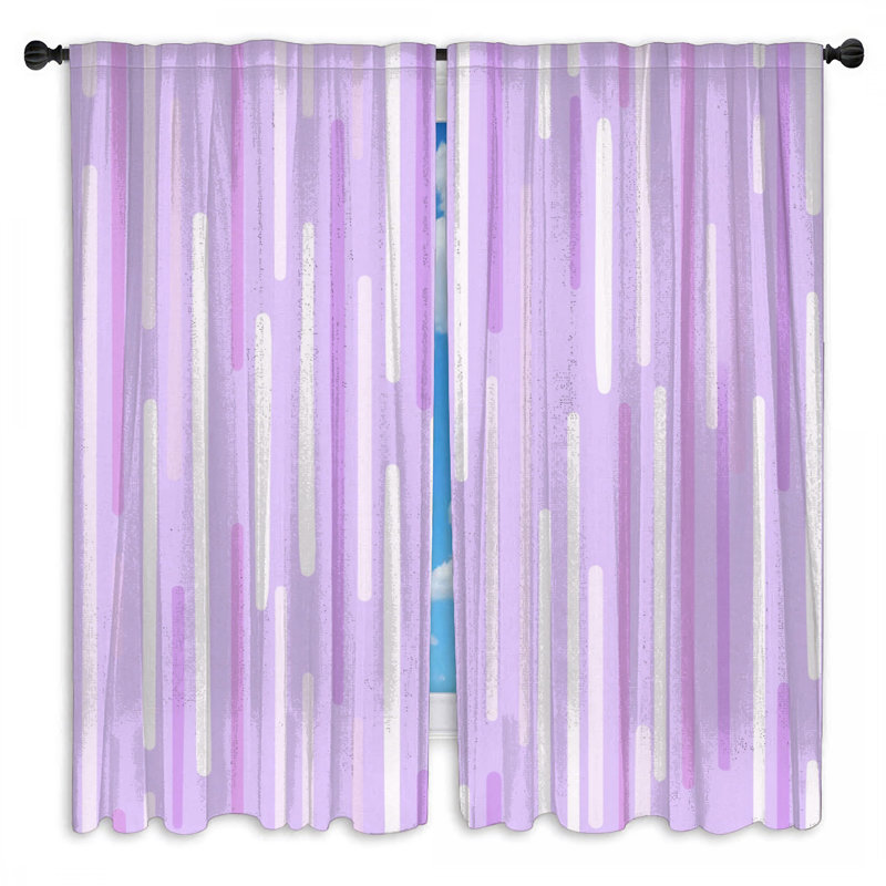 Rideaux de fenêtre mauve à motif de voilage transparent et obscurcissant - 2 panneaux, 20in x 50in - 2 panels
