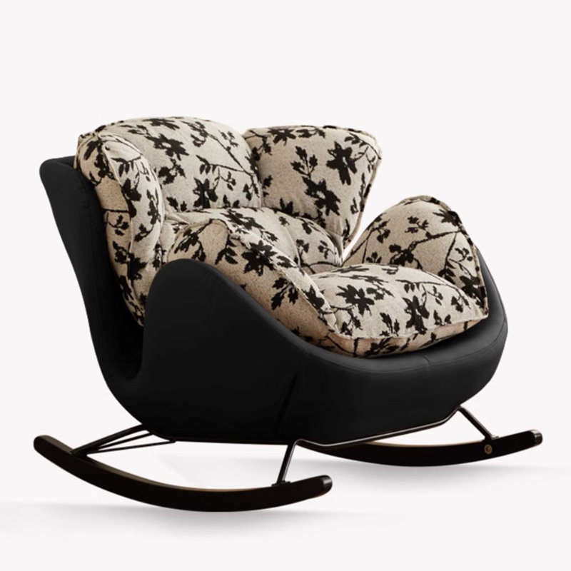Chaise berçante simple pour la maison, Noir / gris