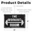 Enseigne en plastique de style rétro Workout Room (paquet de 2) 8 po x 12 po