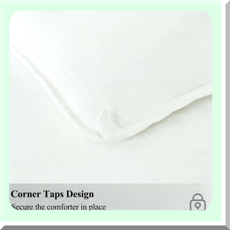Luxury Cloud Comforter | Lightweight Down Alternative Duvet Insert | Soft & Breathable Quilted White Comforter | Hotel Collection with Corner Taps & Box Stitched Design | 68"x90"
