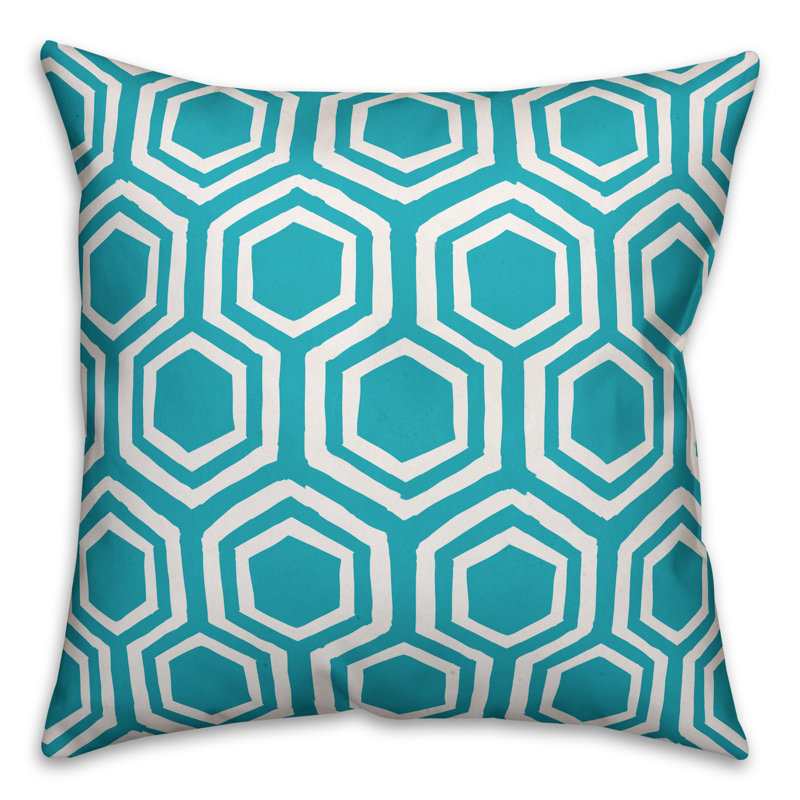  Coussin extérieur Hexagons, Bleu