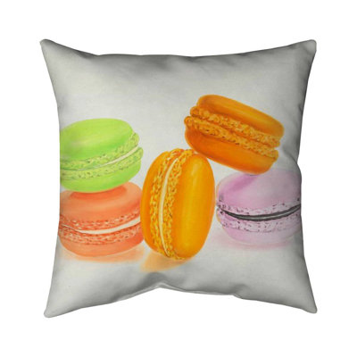 Small bites of macaroons - 18"x18" Outdoors Throw pillow - Spun poly - Print on demand