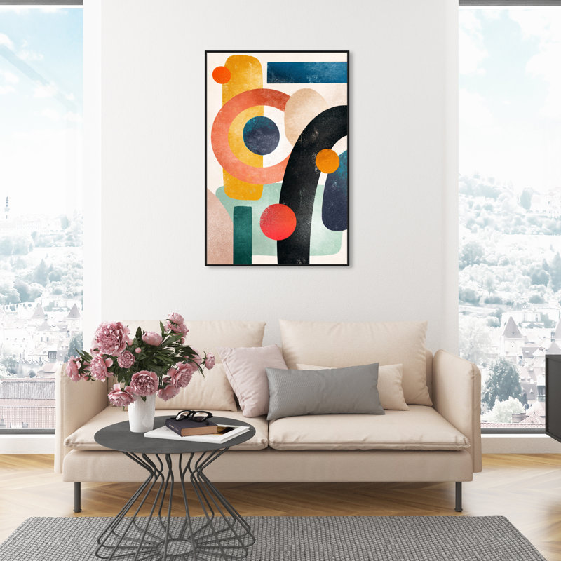 «Bright Shapes», reproduction d'impression sur toile, Toile avec cadre noir, H 45 po x l 30 po x P 1,5 po