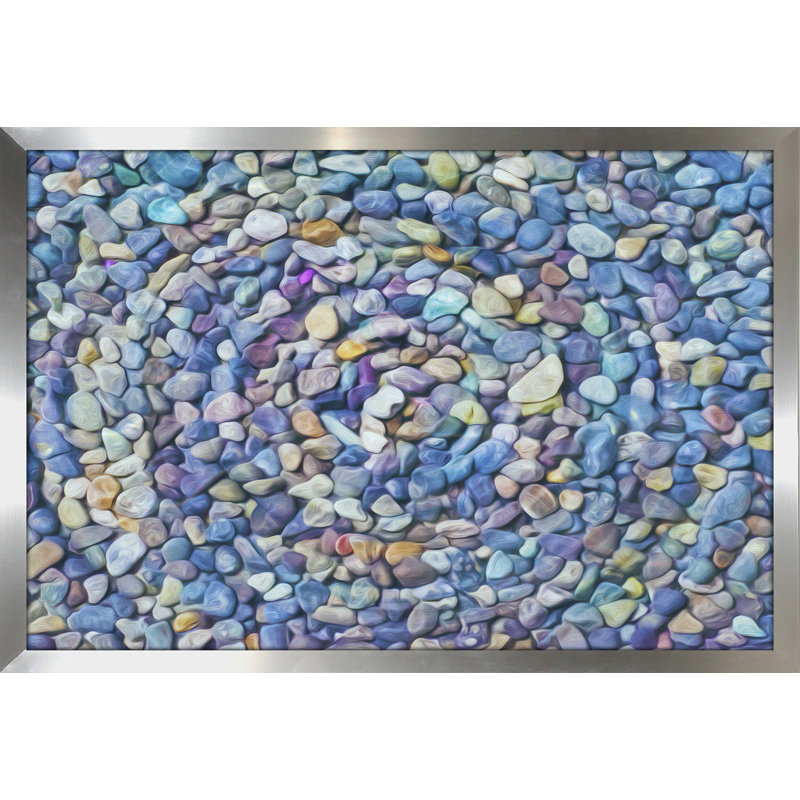 « water pierres 7 », reproduction de photo encadrée, H 35,5 po x l 51,5 po x P 0,75 po