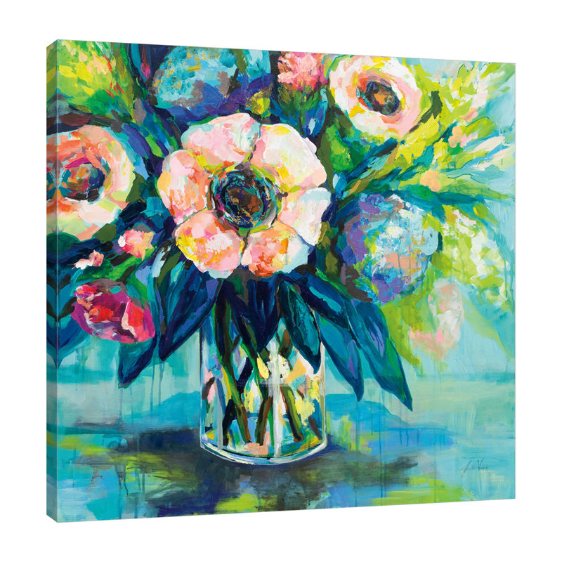 «Vibrance» par Jeanette Vertentes - peinture sur toile tendue, H 36 po x l 36 po x P 1,5 po